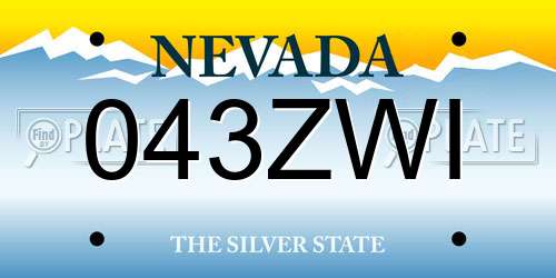 043ZWI Nevada License Plate