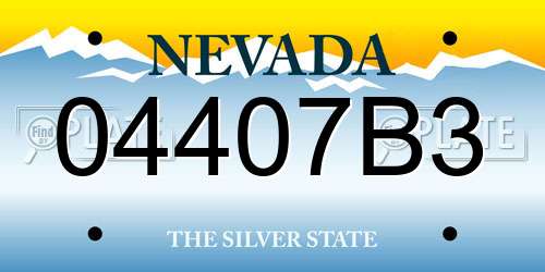 04407B3 Nevada License Plate