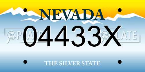 04433X Nevada License Plate