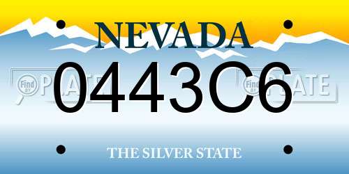 0443C6 Nevada License Plate