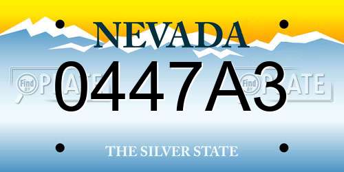 0447A3 Nevada License Plate