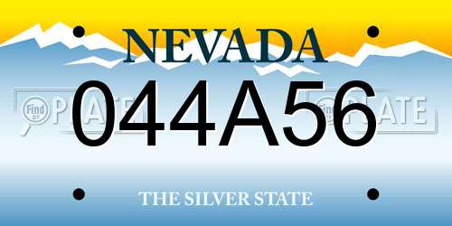 044A56 Nevada License Plate