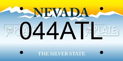044ATL Nevada License Plate