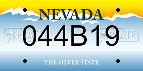 044B19 Nevada License Plate