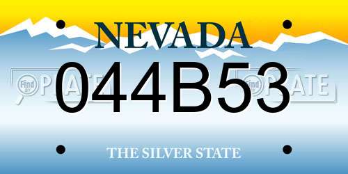 044B53 Nevada License Plate