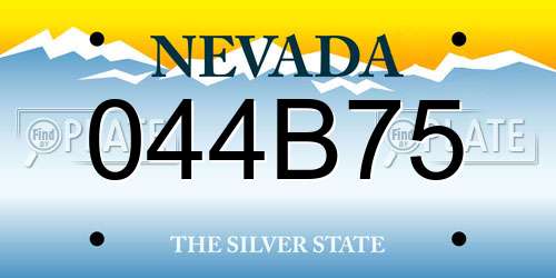 044B75 Nevada License Plate