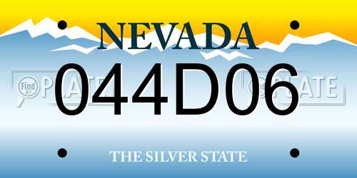 044D06 Nevada License Plate
