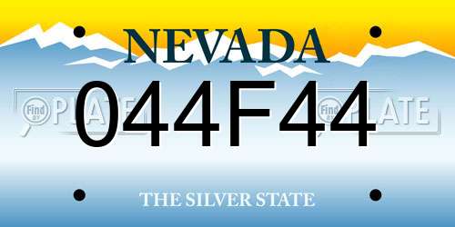 044F44 Nevada License Plate