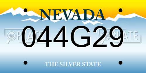 044G29 Nevada License Plate