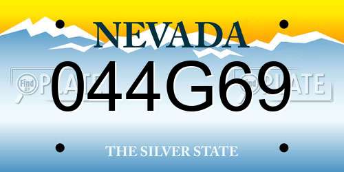 044G69 Nevada License Plate