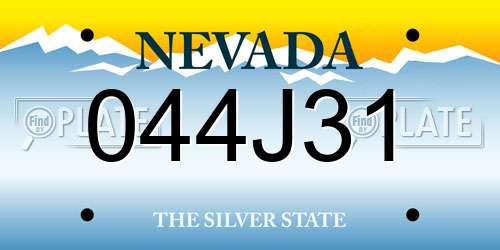 044J31 Nevada License Plate