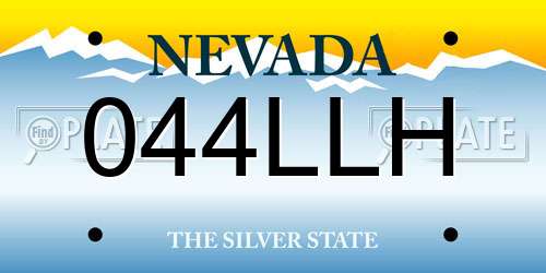 044LLH Nevada License Plate