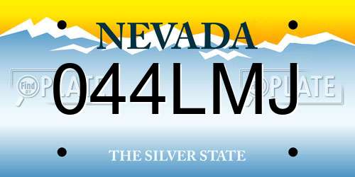 044LMJ Nevada License Plate