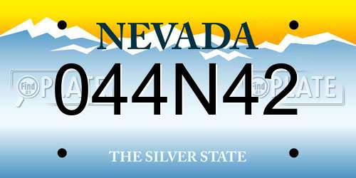 044N42 Nevada License Plate