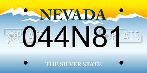 044N81 Nevada License Plate