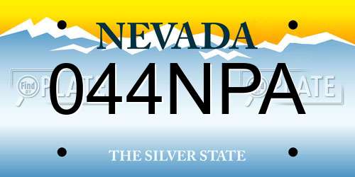 044NPA Nevada License Plate