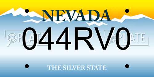 044RV0 Nevada License Plate