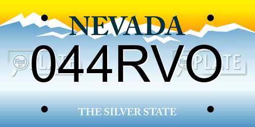 044RVO Nevada License Plate