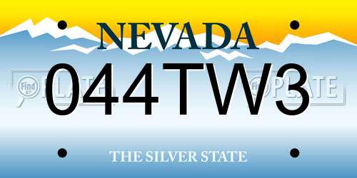044TW3 Nevada License Plate