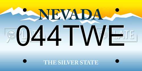 044TWE Nevada License Plate