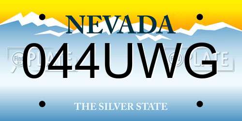 044UWG Nevada License Plate