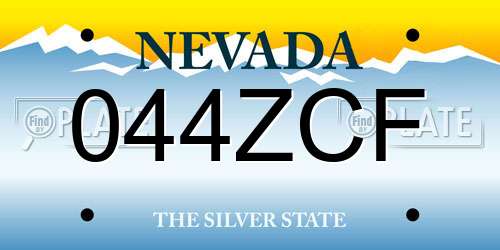 044ZCF Nevada License Plate