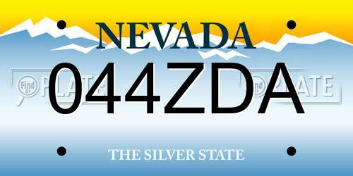 044ZDA Nevada License Plate