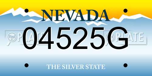 04525G Nevada License Plate
