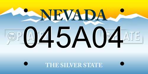 045A04 Nevada License Plate