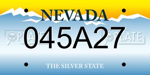045A27 Nevada License Plate