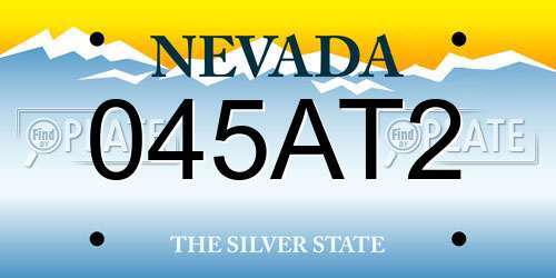 045AT2 Nevada License Plate