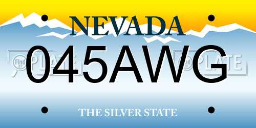 045AWG Nevada License Plate