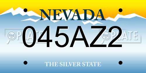 045AZ2 Nevada License Plate
