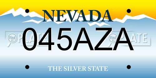 045AZA Nevada License Plate