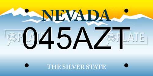 045AZT Nevada License Plate