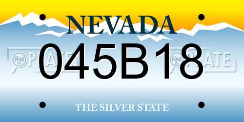 045B18 Nevada License Plate