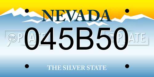 045B50 Nevada License Plate