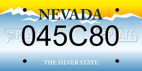 045C80 Nevada License Plate