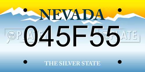 045F55 Nevada License Plate