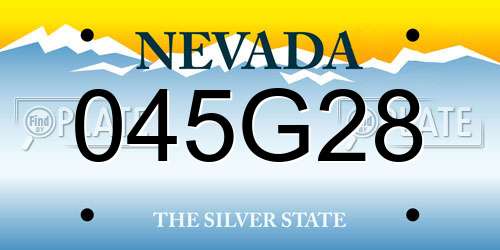 045G28 Nevada License Plate