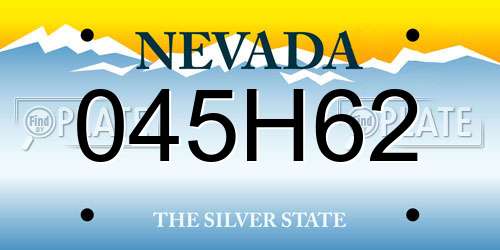 045H62 Nevada License Plate