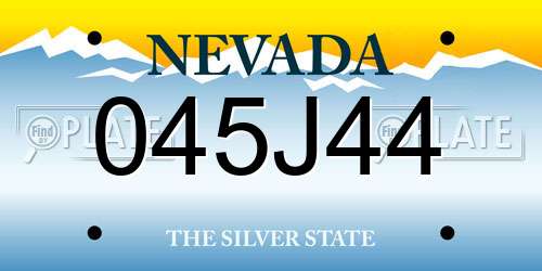 045J44 Nevada License Plate