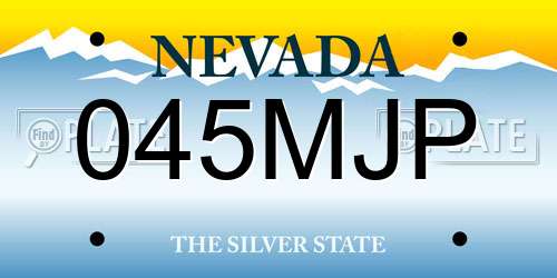 045MJP Nevada License Plate