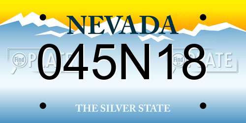 045N18 Nevada License Plate