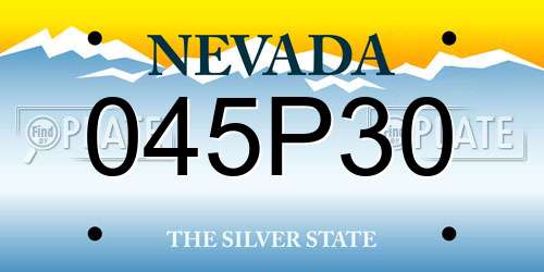 045P30 Nevada License Plate