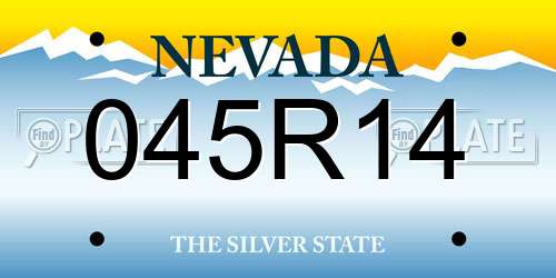 045R14 Nevada License Plate