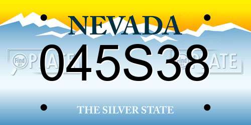 045S38 Nevada License Plate