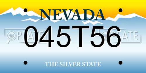 045T56 Nevada License Plate