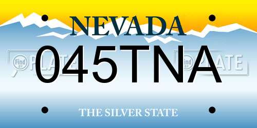045TNA Nevada License Plate