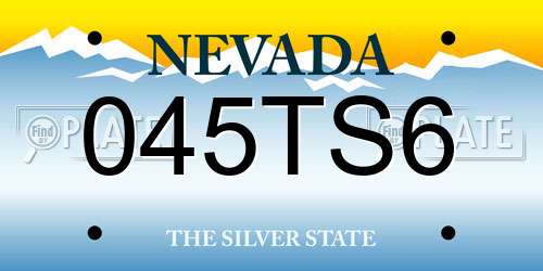 045TS6 Nevada License Plate